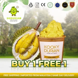 [Buy 1 Free 1] Kooky Durian - Lion King | Pure MSW (300g/pint)