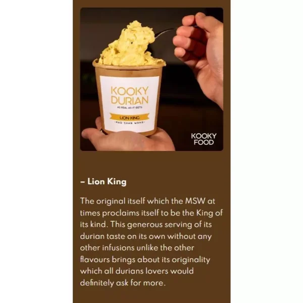 1 x Kooky Durian- Lion King Pure MSW (300g) - Image 6